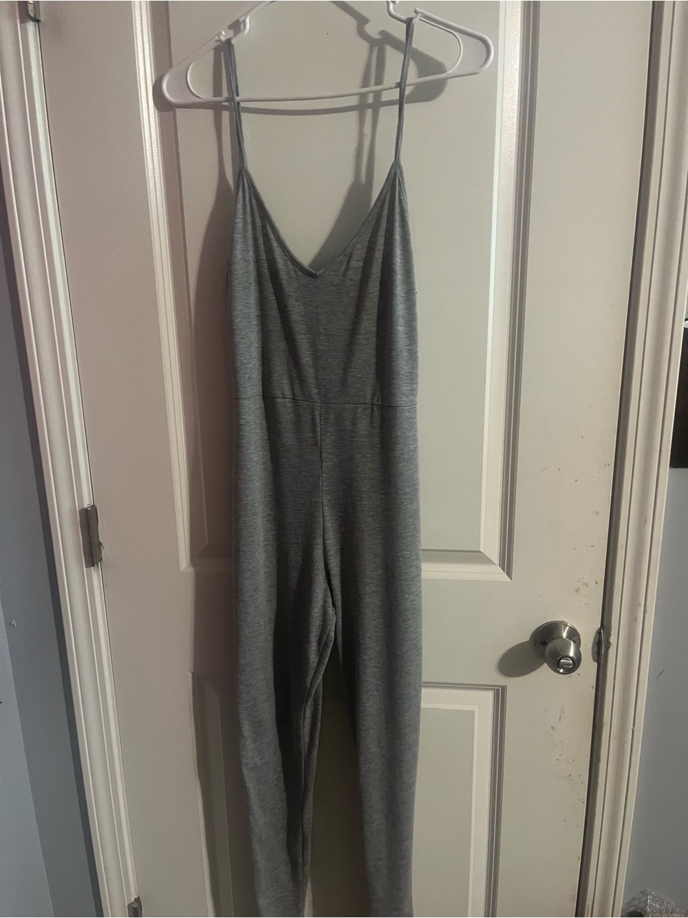 PrettyLittleThing Grey Spaghetti Strap Jumpsuit